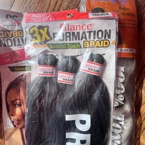 Glance Formation Braid Hair Extensions - Silver Gray
